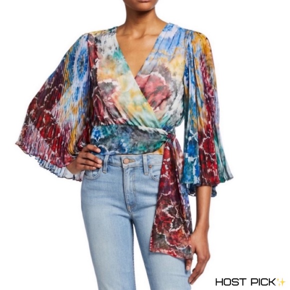 Alice + Olivia Tops - SOLD OUT ♥️ HP✨ NWT Alice+Olivia Silk Tie Dye Wrap